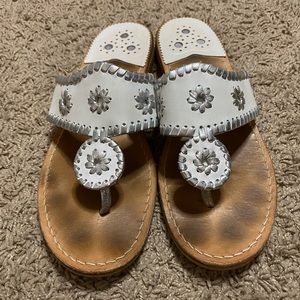 White/ Silver Jack Roger Sandals